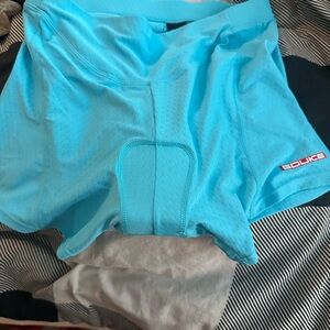 Blue Performance Compression Shorts with Elastic Waistband